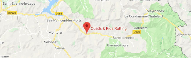 Carte pour situer Oueds & Rios Rafting