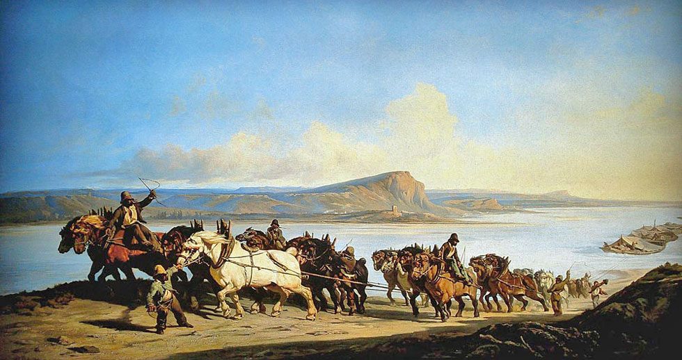 Alexandre Dubuisson, Le halage sur le Rhône, 1831