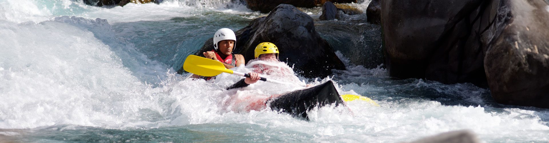 Ambiance couple en kayak sur l'Ubaye